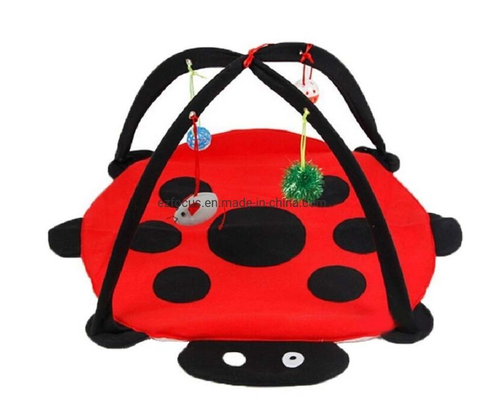 Cat Play Mat with Hanging Toys Balls and Mice Ringing Hammock Wbb17076