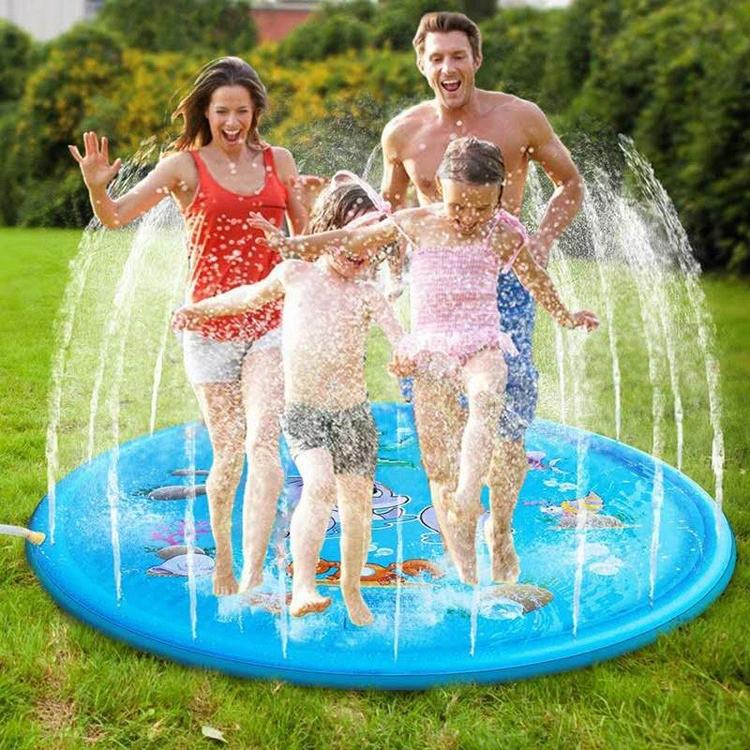 Kids Splash Pad Summer Outdoor Inflatable Water Play Sprinkler Mat