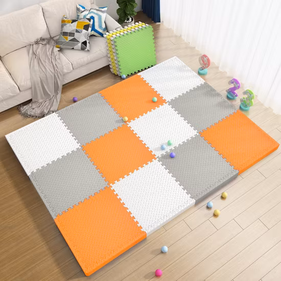 Carreaux de sol en mousse emboîtables, tapis de Puzzle pour enfants, tapis de jeu en mousse pour bébé avec forme